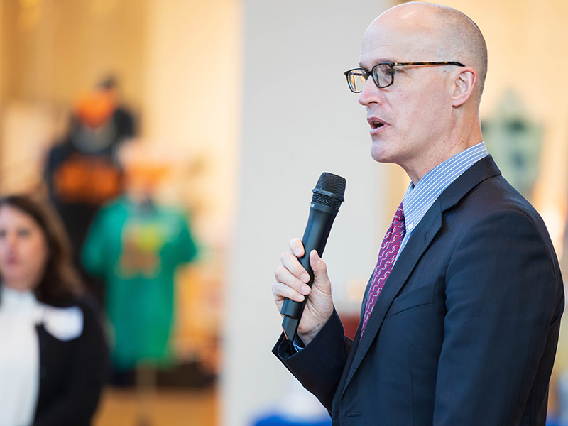 Dr. Scott Rodgers, associate vice chancellor, speaks during the UMMC Academy for Excellence in Education's event at the Mississippi Museum of Art.